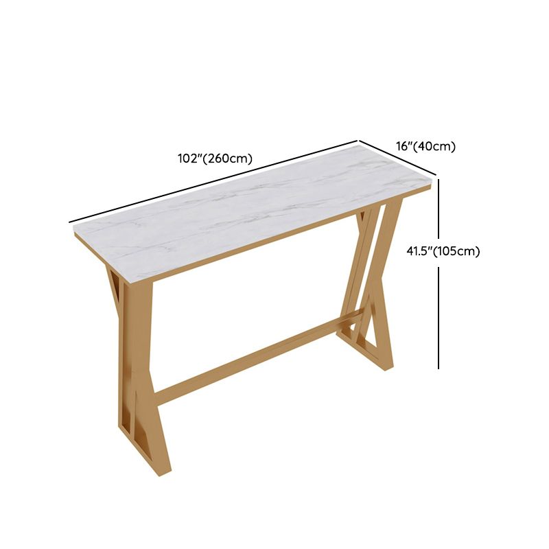 Glam Rectangle Pub Table Set 1/2/5 Pieces Faux Marble Pub Set for Indoor