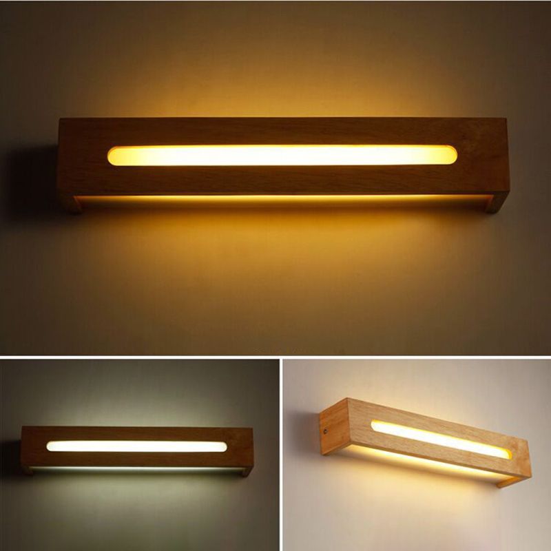 Rechthoek houten wand gemonteerde lichten eigentijdse wand gemonteerd lamp voor badkamer