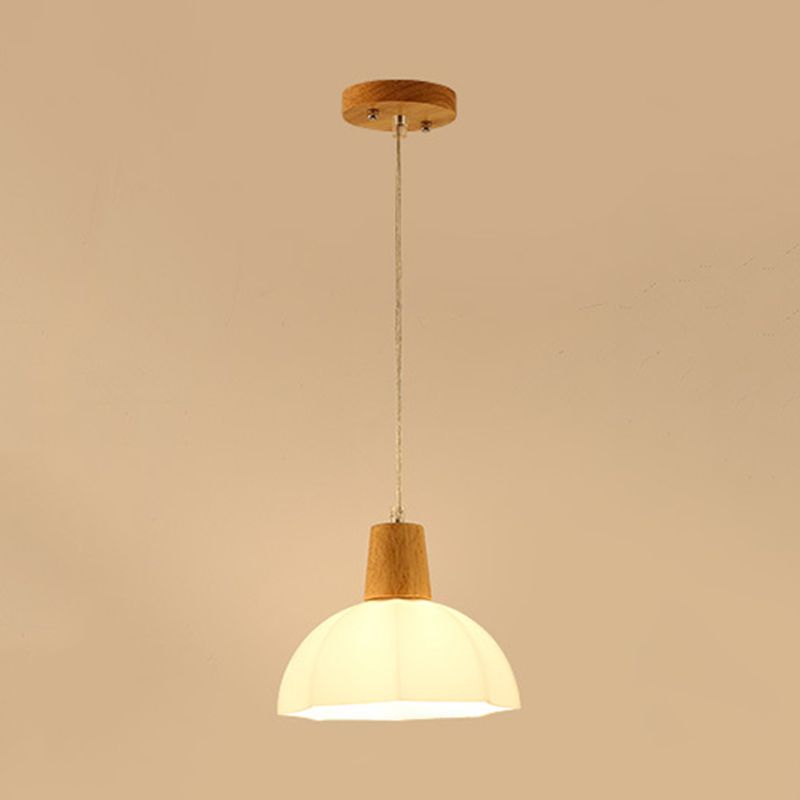 Pendant en verre givré blanc givré