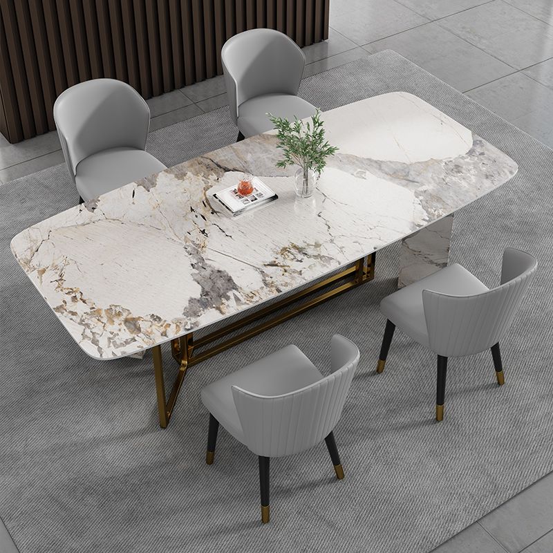 Nordic 1/2/5/7 Pieces Furniture Rectangle Stone Dining Table Set for Home
