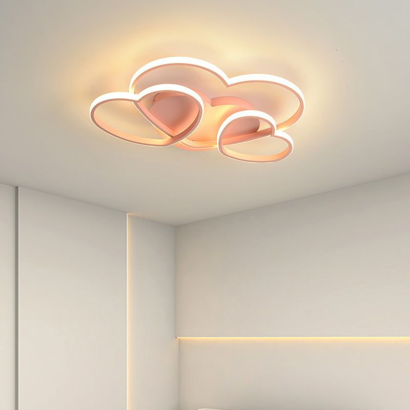 Hedendaagse Hart Flush Licht Metaal 3 Lichten Flush Mount Plafond Fixture