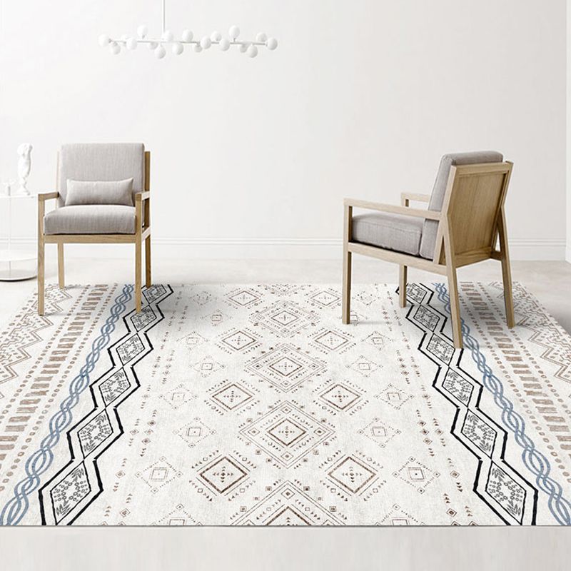 Boho-Chic Harlequin Print Carpet Polyester Indoor Carpet Non-Slip Backing Rug for Living Room