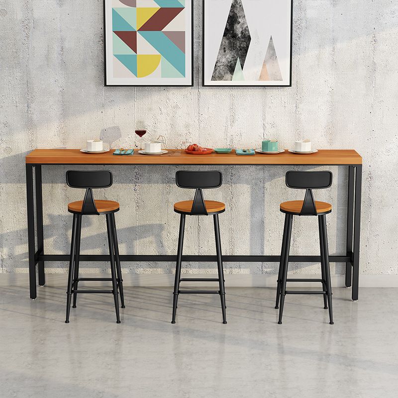 Contemporary Bar Table Rectangle Solid Wood Pub Table for Indoor Use