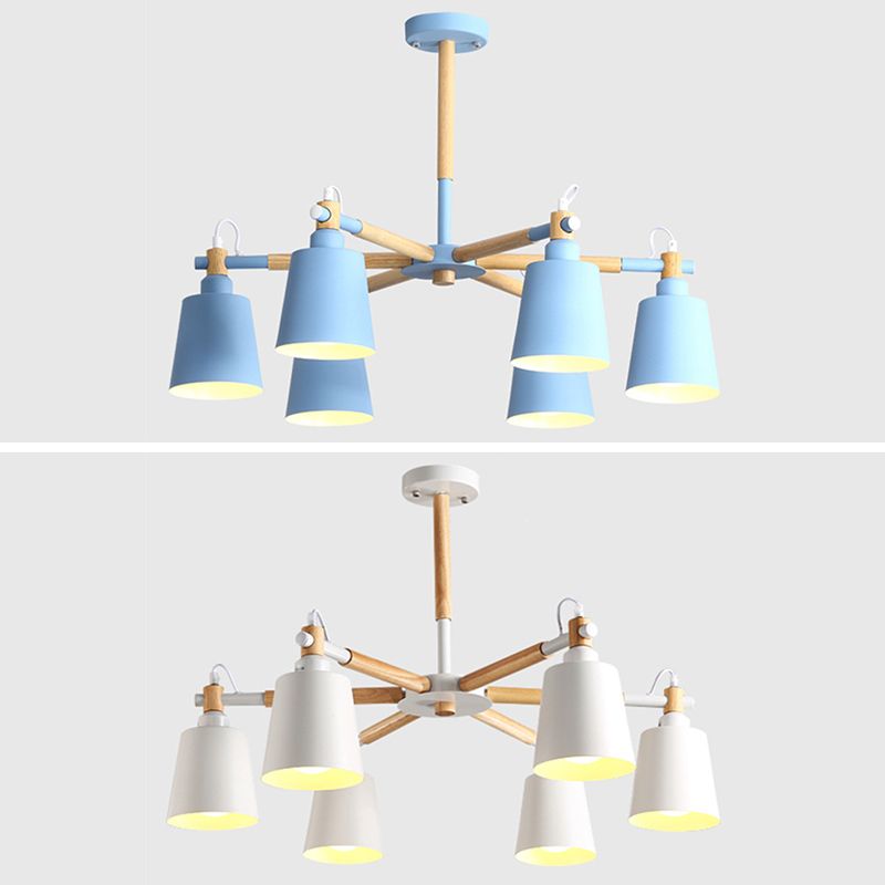 Contemporary Cone Chandelier Pendant Light Metallic Hanging Light Fixtures for Bedroom