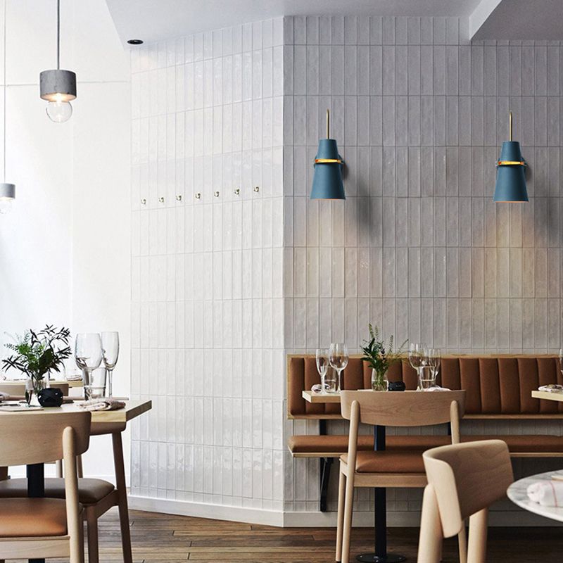 Nordic Style Iron Wall Mount Light Cylinder Shape Colorful Wall Lamp for Living Room