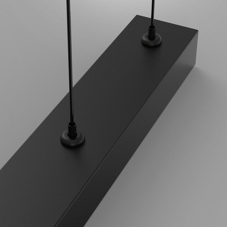 4 Lights de la isla de luz ligera Luces de la isla de vidrio contemporánea en negro