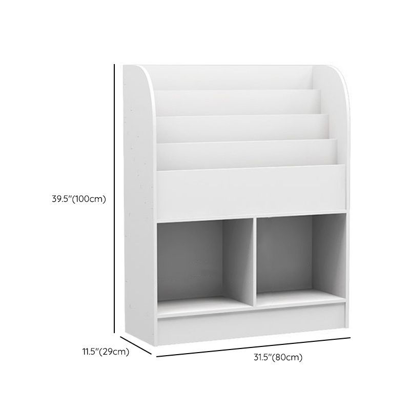 Modem Wooden Bookshelf Pure White Geometric Shelf Bookshelf for Home Office