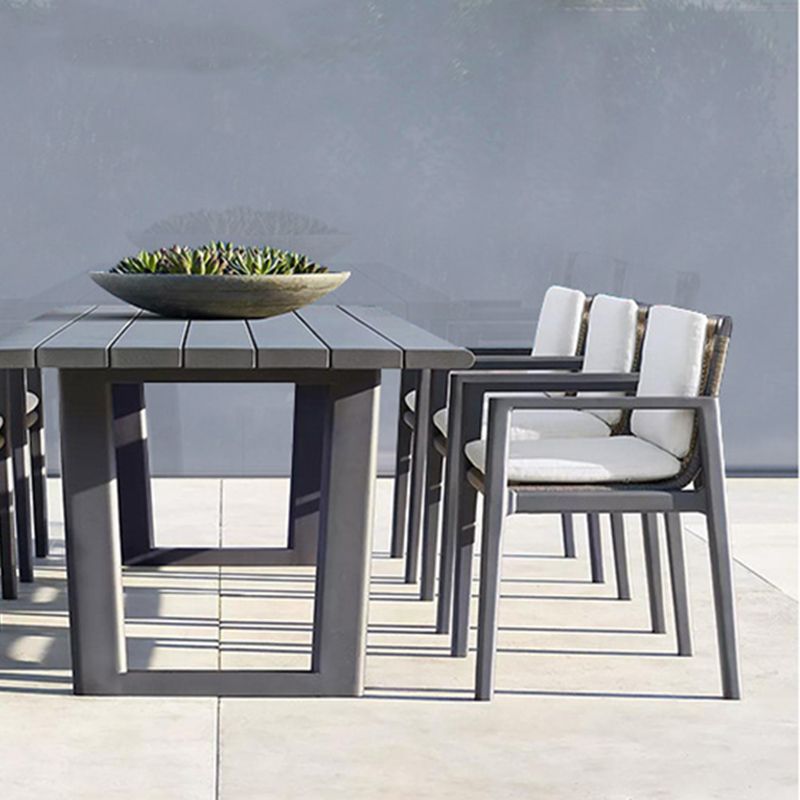 Modern Style Metal Dining Set 1/4/7 Pieces Dining Table Set for Outdoor