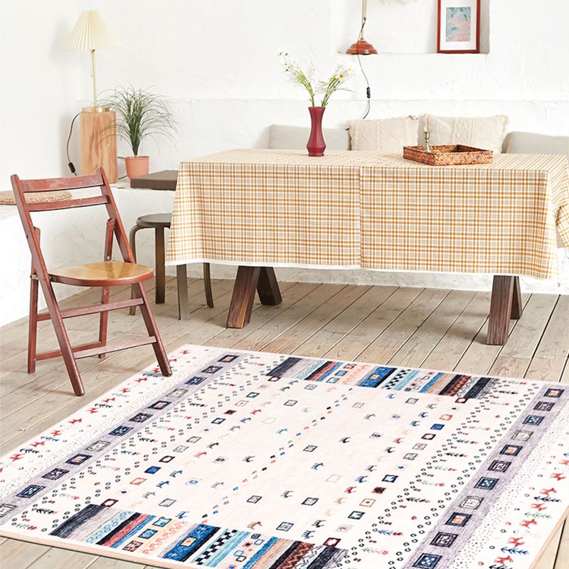 Moroccan Home Area Rug Multi-Colored Pattern Carpet Polypropylene Pet-Friendly Machine Wash Rug