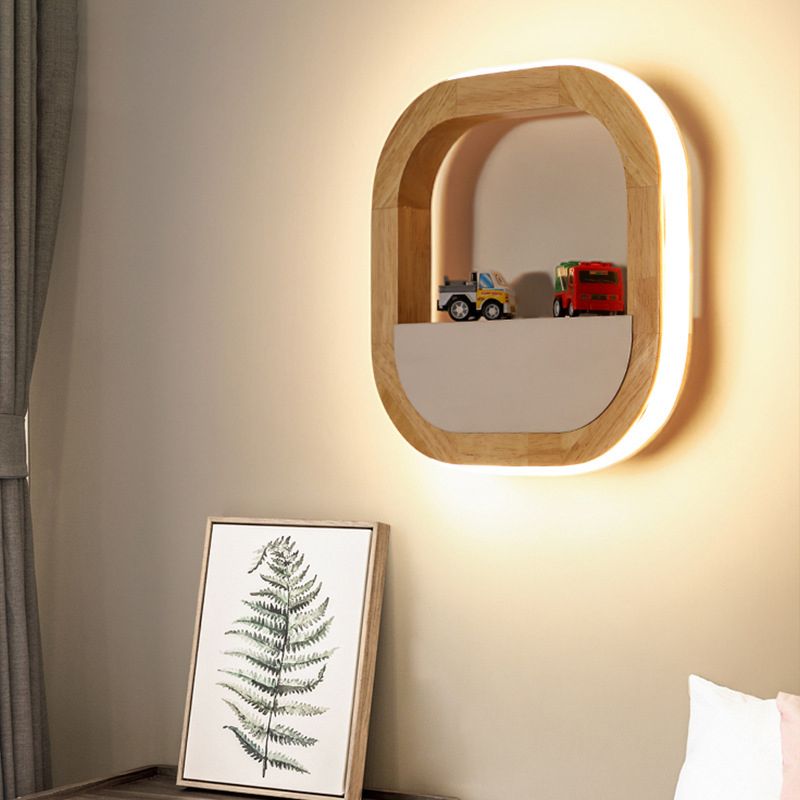 Lámpara de pared de madera de luz de pared de estilo minimalista nórdico