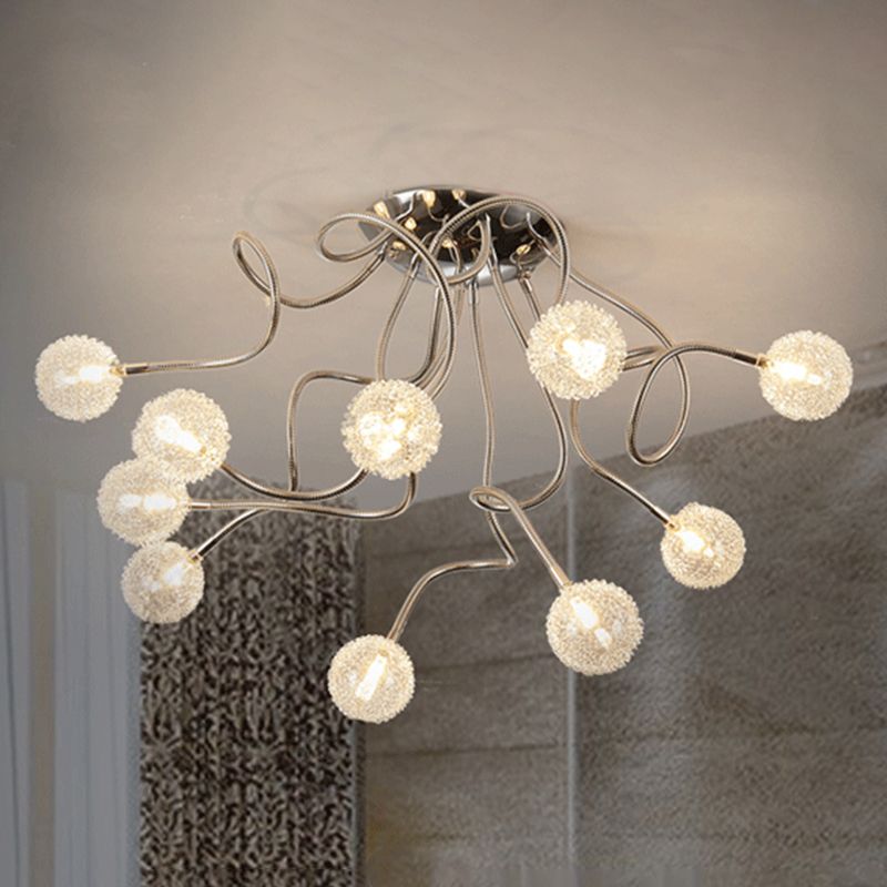 Lámpara de semi flush metálico después de la iluminación de flushmount de cromo LED contemporáneo