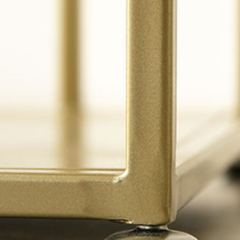 4-Shelf Modern Open Etagere Bookshelf with Iron Frame Glass Shelf