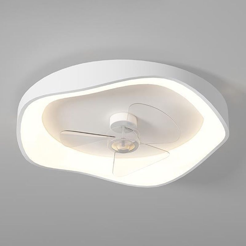 Contemporary 3-Blade Ceiling Fan White LED Fan with Light for Home