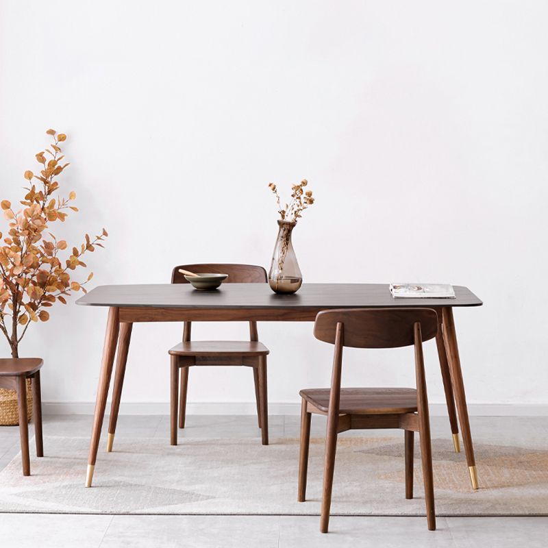 Modern Standard Height Furniture 5/7 Pcs Solid Wood 4 Legs Dinette Table with Chair