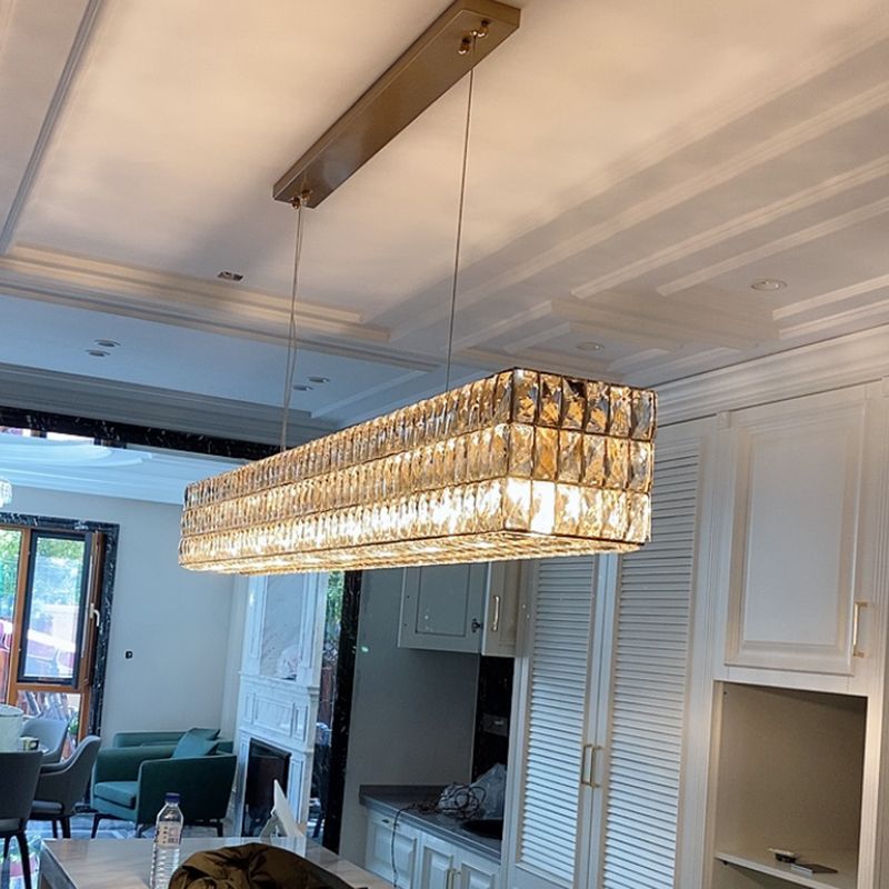 Moderni apparecchi di illuminazione rettangolare il lampadario a sospensione Crystal Hanging Lights