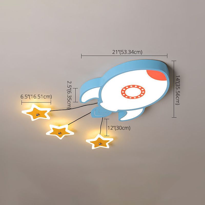 Novelty Cartoon Flush Mount LED Light Kids Style Metal Bedroom Ceiling Light Fixture