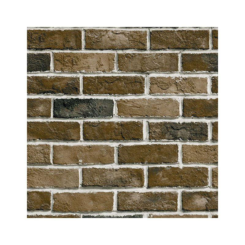 Retro Brick Non-Pasted Wallpaper, 33' x 20.5", Rusty Red