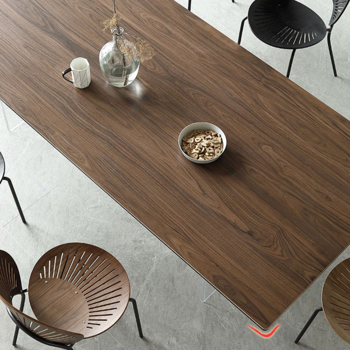 Rectangle Dining Table Acrylic Base Table for Kitchen Dining Room