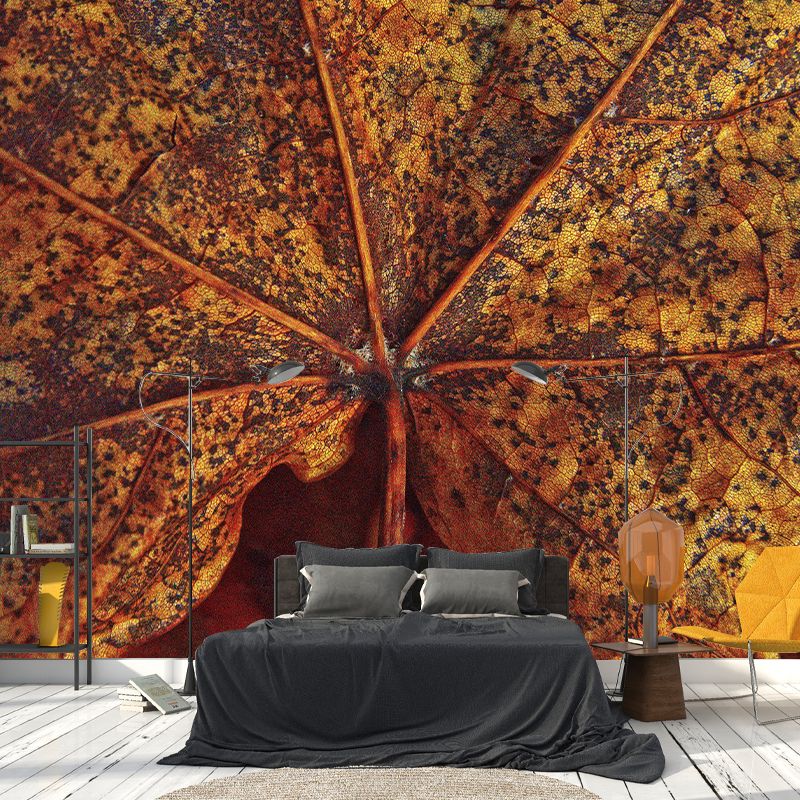 Customized Leaf Surface Plant Murals Wall for Reading Room Moisture Resistant