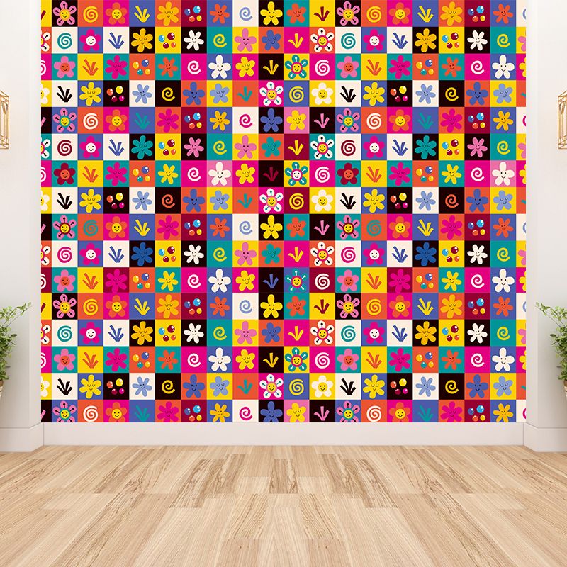 Contemporary Botanical Print Mural Decal Soft Color Dining Room Wall Covering, Custom