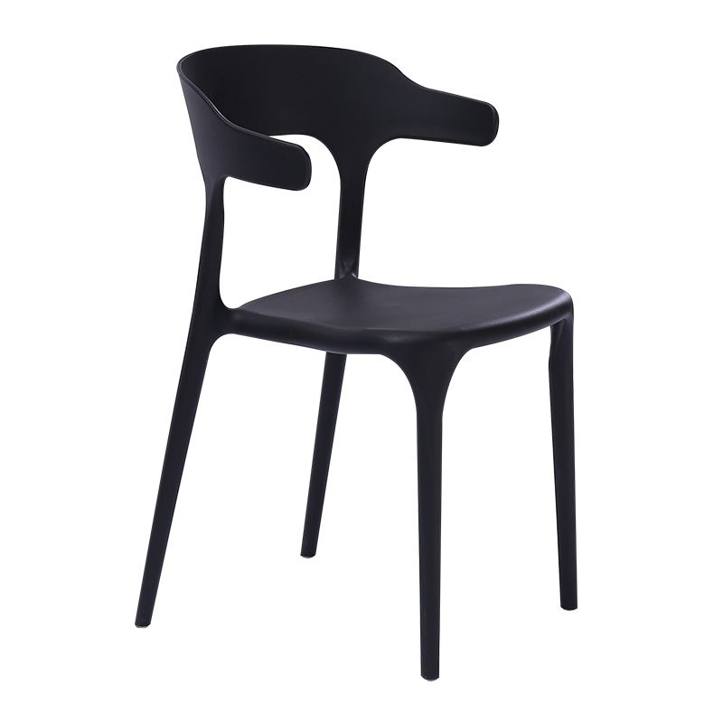 Fauteuils de salle à manger en plastique, fauteuils empilables à dos ouvert de cuisine d'intérieur