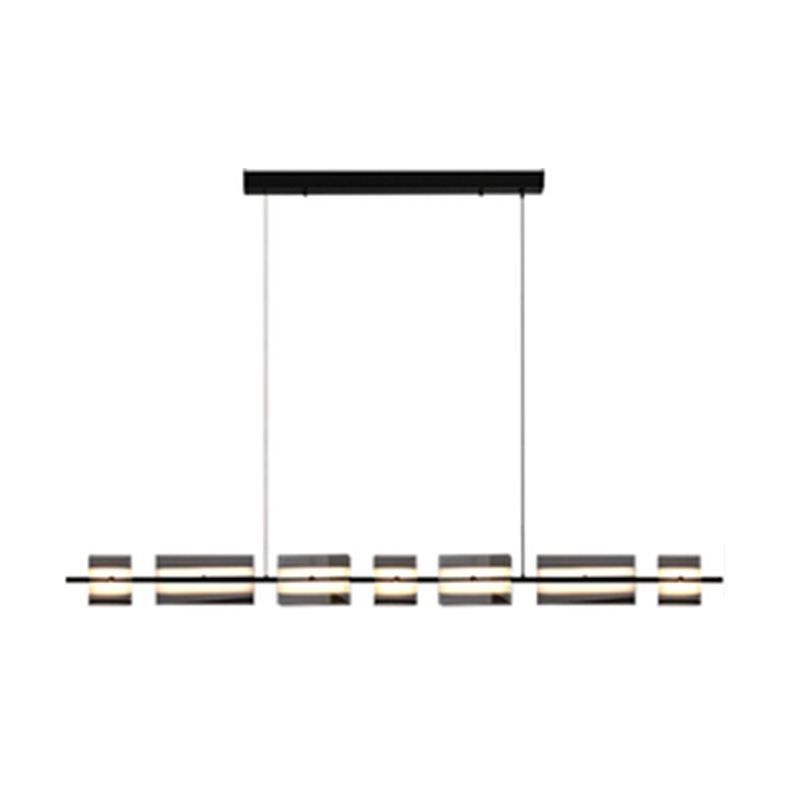 Glass Shade Hanging Island Lights Modern Black/Gold Island Lighting Ideas for Kitchen