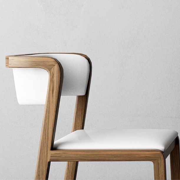 Silla escandinava de madera para comedor, cocina, sillón con respaldo abierto