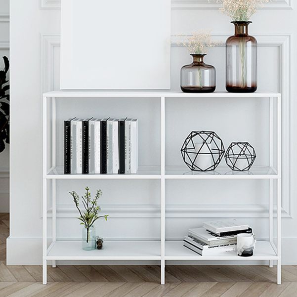 Contemporary Console Accent Table Antique Finish Rectangle Sofa Console Table in Metal