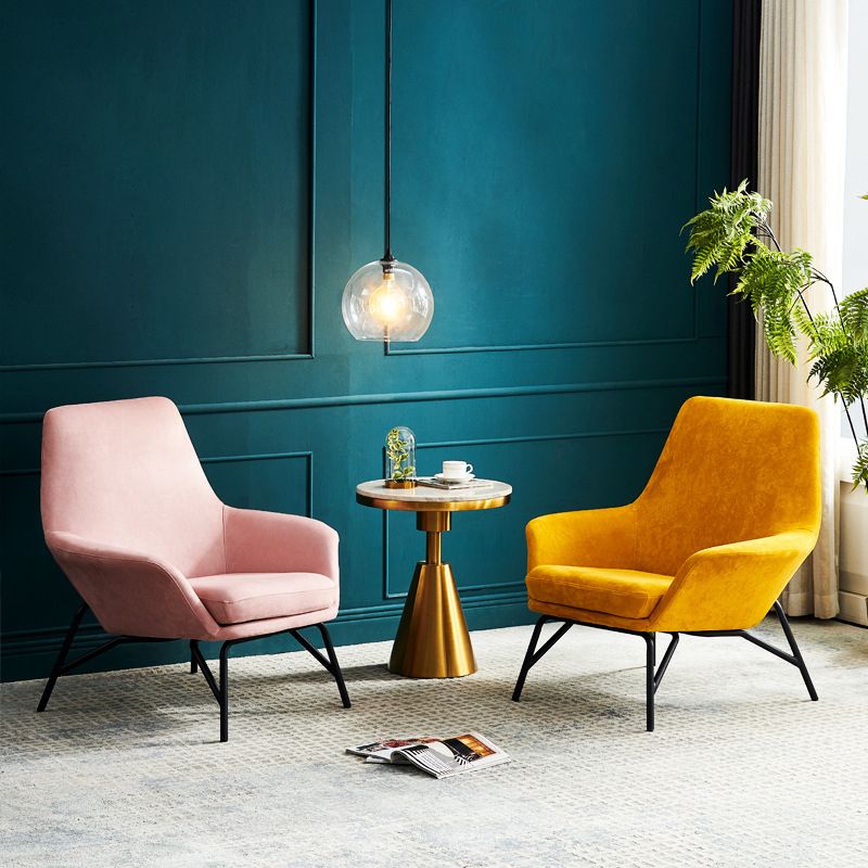 Contemporary 27.56" W Flared Arms Armchair with MW Base for Living Room
