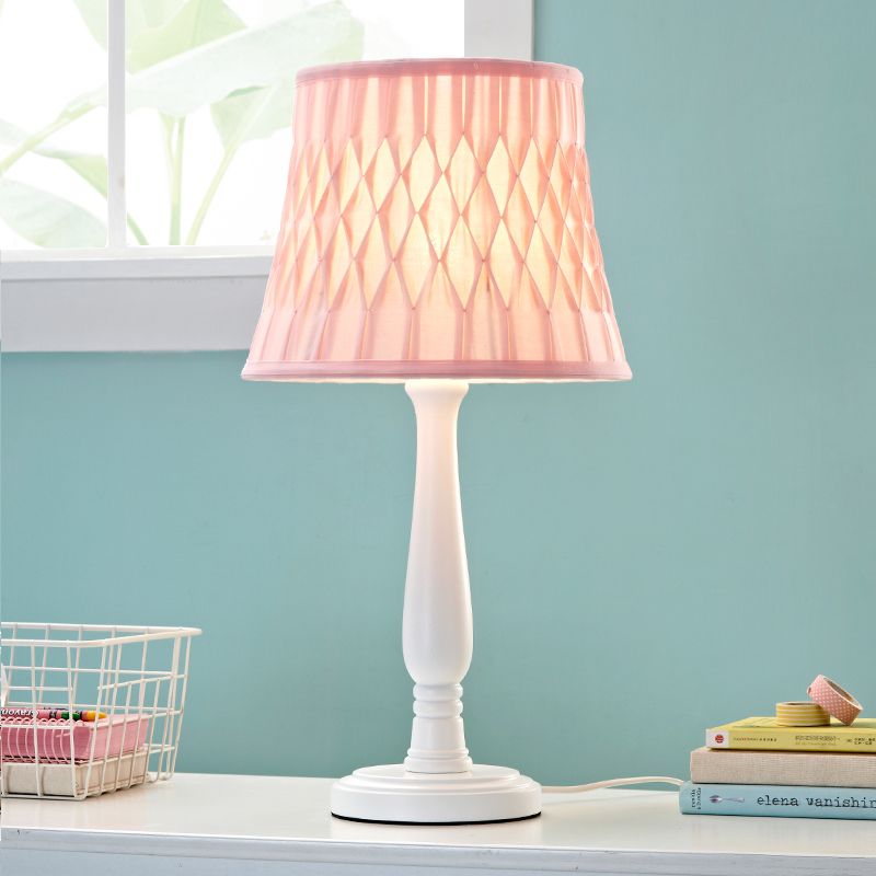 Macaron Barrel Shape Lettura Libro Light Wood 1 Lambola lampada da comodino in rosa/viola/verde