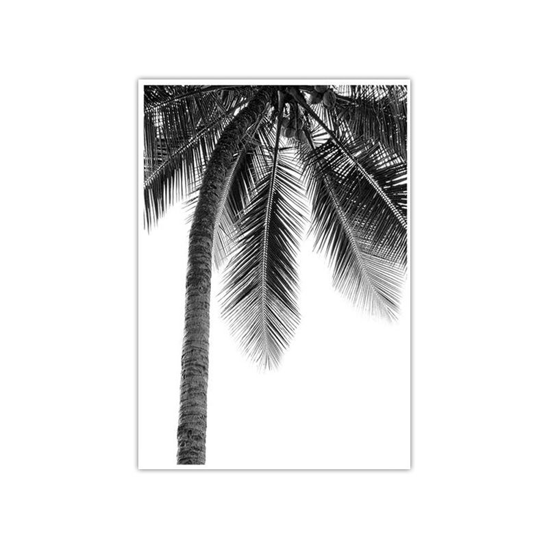 Coconut Tree Painting Gray Canvas Wall Art Decor Textured, Multiple Sizes Options