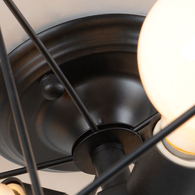 Plafonnier industriel rétro semi - encastré en fer forgé étoile pour espaces intérieurs