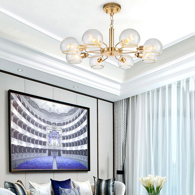 Glass Sphere Hanging Chandelier Minimalist Style Chandelier Pendant Light for Bedroom