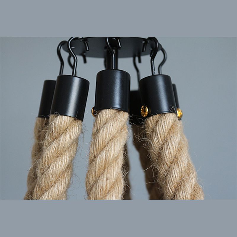 Luz de lámpara de araña cónica Ideas de iluminación de la isla de cuerda industrial para restaurante