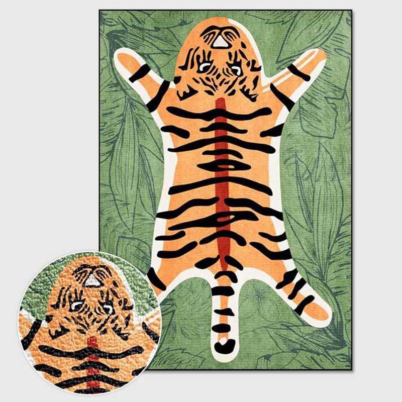 Individuality Tiger Pattern Rug Modern Creative Area Rug Anti-Slip Backing Carpet for Home Decor