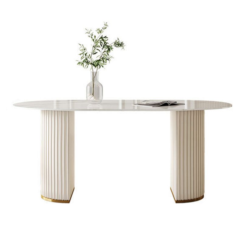 Glam Oval Dining Set Stone 1/4/5/7 Pieces Dining Furniture for Home