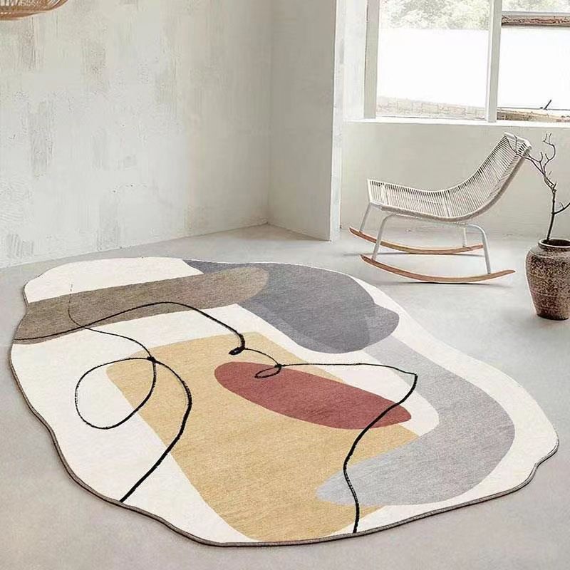 Tapis de couleur polyester de tapis gris Polyester tapis lavable pour la décoration intérieure