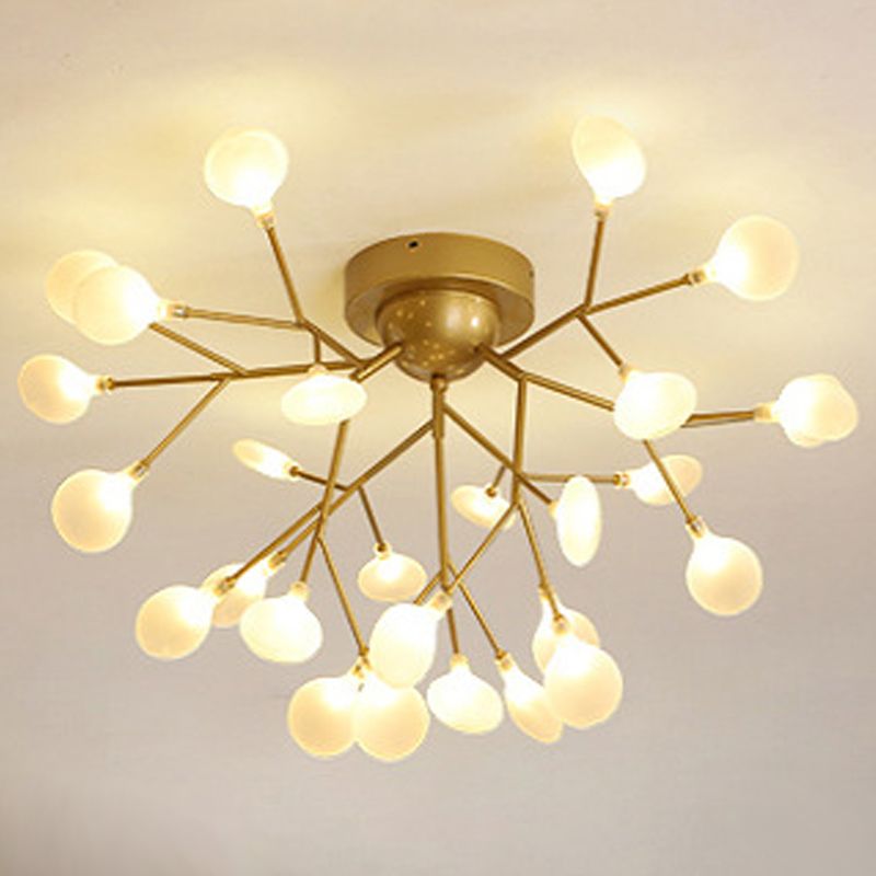 Gold Metal Suspended Lamp Fireflies Style Chandelier Lamp for Living Room