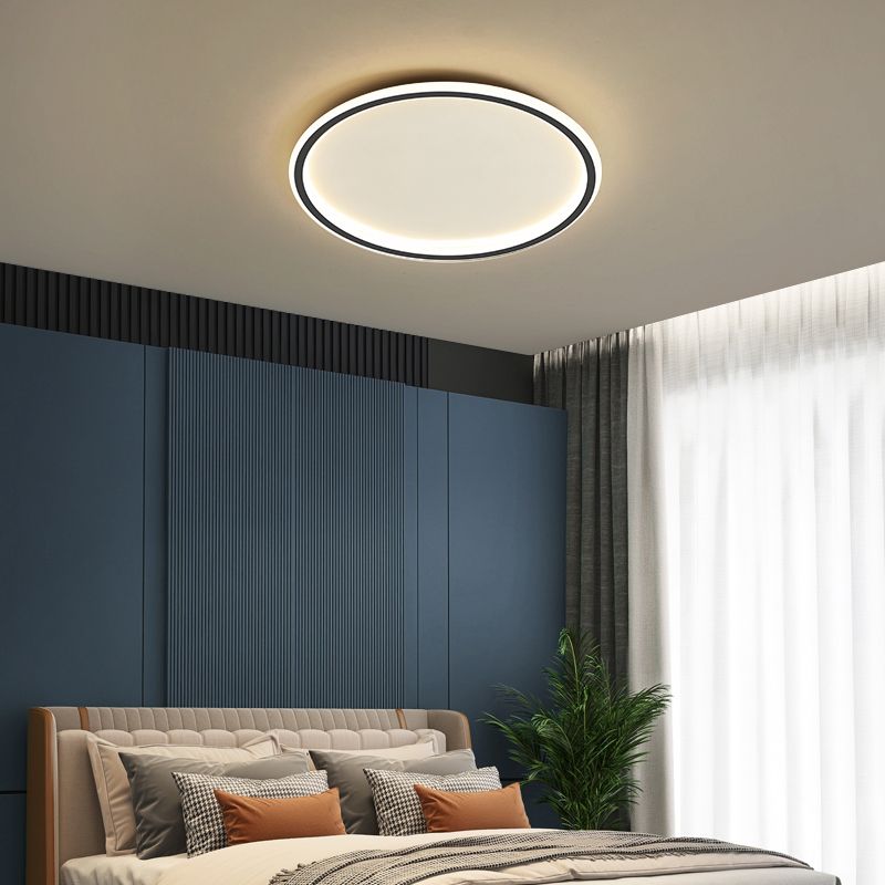 Lacquered Aluminium LED Flush Mount in Modern Simplicity Acrylic Circular Ceiling Light for Bedroom