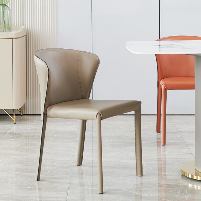 Modern Dining Chair Armless Dining Chairs with Metal Legs for Kitchen