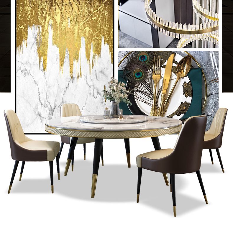 Contemporary Style Round Table Set 1/4/5/6/7/9 Pieces Dining Set for Home