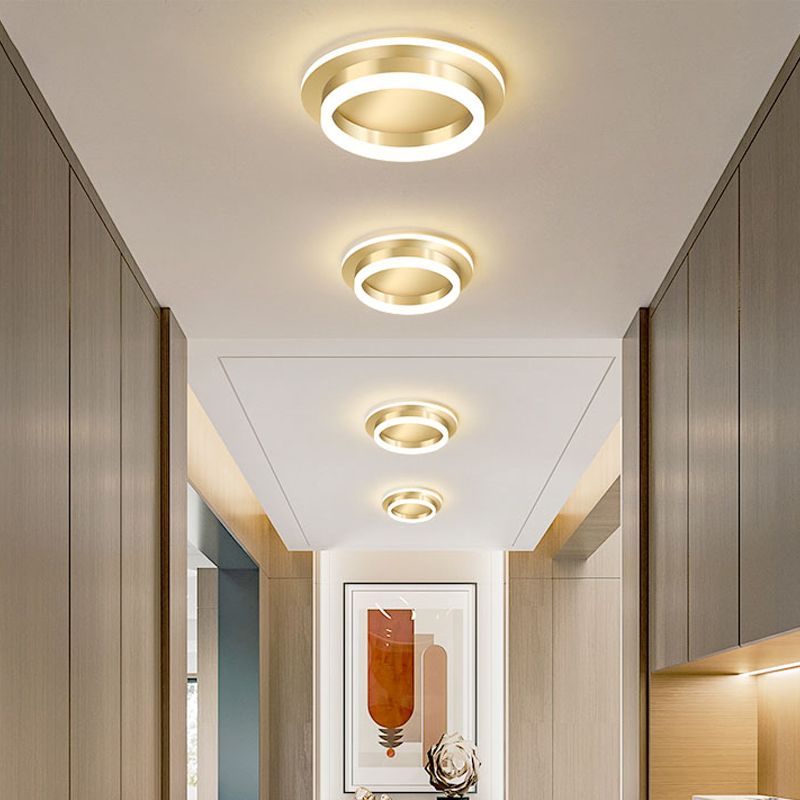 Loop Shaped LED Flush Mount Fixture Simple Style Metal Entryway Ceiling Flush Light
