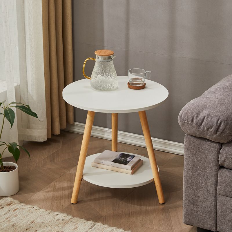 Traditional Style Cocktail Table Artificial Wood White/yellow/natural Color Coffee Table