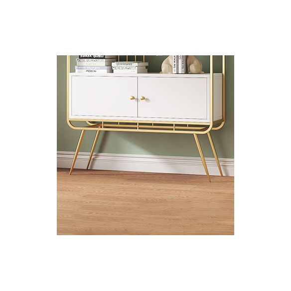 Glam Metal Shelf Bookcase Closed Back Bookshelf with Cabinets