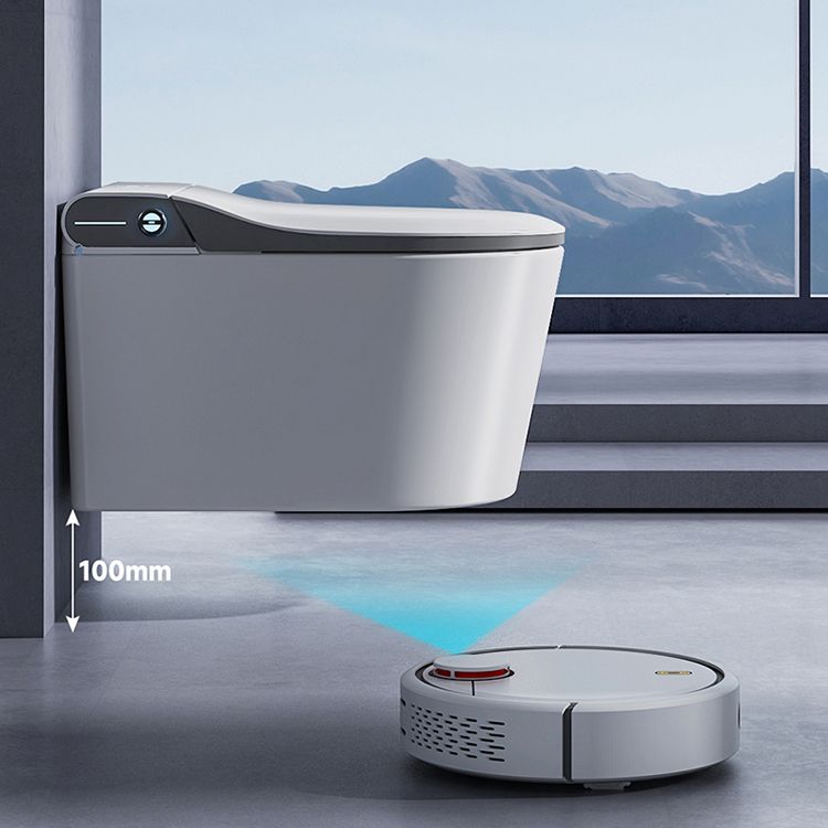 Elongated Wall Mounted Bidet Contemporary Heated Seat Wall Hung Toilet Set