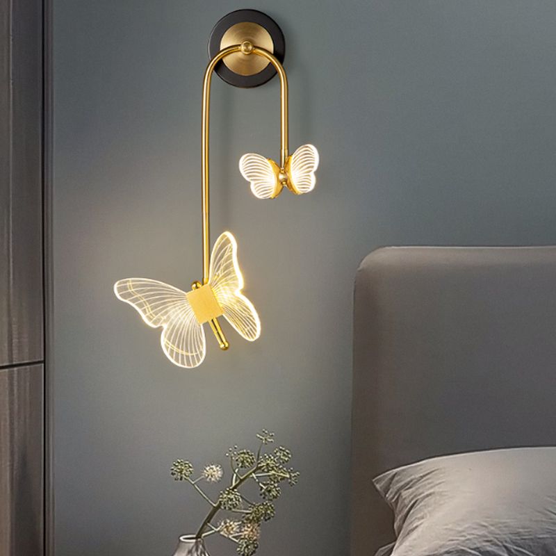 Nordic Style Iron Wall Light Butterflies Shape Wall Lamp for Children's Room