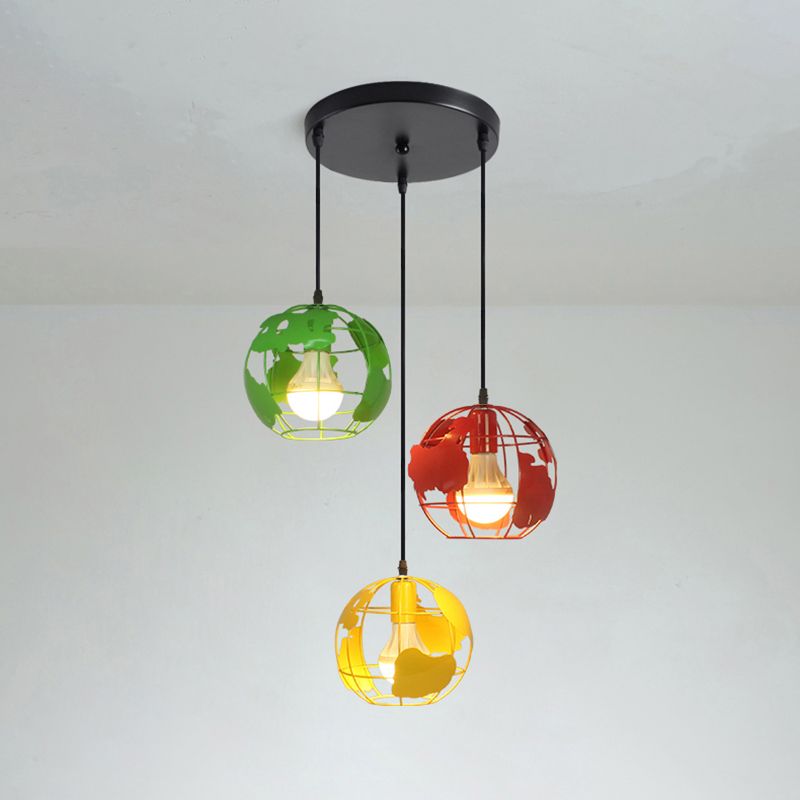 Macaron de suspension du globe Macaron 3 lumières suspendues pour salle à manger