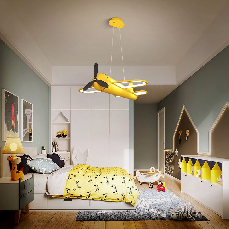 1 leichte Flugzeug Anhänger Leuchten Kinder Metallic Suspension Anhänger Licht für Kinder Schlafzimmer