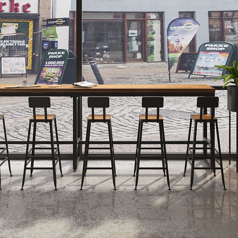 Industrial Solid Wood Pub Table Bar Height Rectangle Bar Table for Indoor
