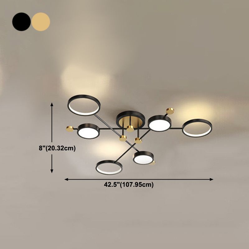 LED POSTERNO LIGHT LIGHT ANILLO NEGRO Y GOLDO SEMI FLUSH LIGHTIVE PARA SALA